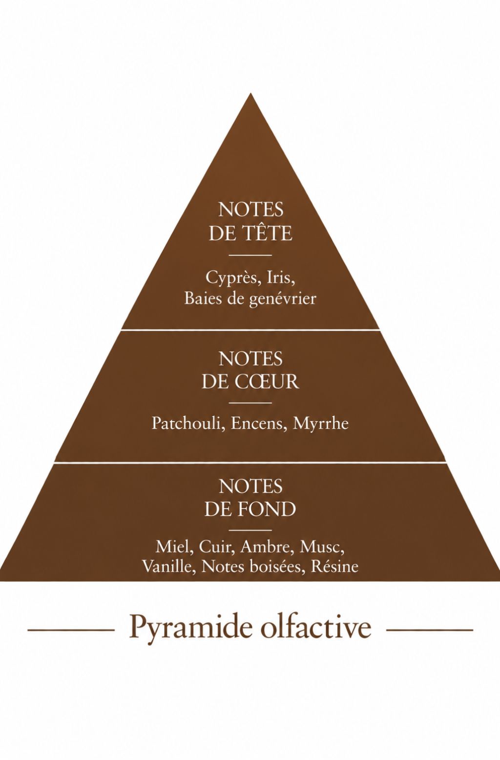 Pyramide olfactive de la recharge 50 ml Bois Précieux — inspiration Bois d'Argent, Le Comptoir des Fragrances