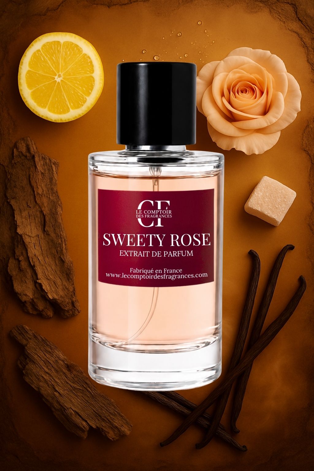 Parfum d'inspiration Rose Vanille Mancera - flacon Sweety Rose, Le Comptoir des Fragrances
